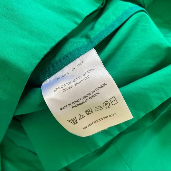 Anthropologie || Maeve Seamed Poplin Origami Pleated Dress Green 14 - Picture 10 of 10